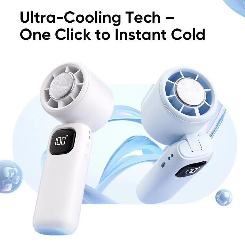 3 in 1 Mini Handheld Cooling Fan, 199 Speed Wind Power & Ice Cooling Function, Small Foldable 3-IN-1 Neck/Desk/Hand Fan, Pocket Design for Travel/Summer/Concerts/Lash, Gifts for Girls