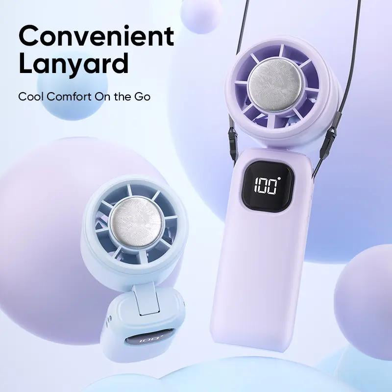 3 in 1 Mini Handheld Cooling Fan, 199 Speed Wind Power & Ice Cooling Function, Small Foldable 3-IN-1 Neck/Desk/Hand Fan, Pocket Design for Travel/Summer/Concerts/Lash, Gifts for Girls