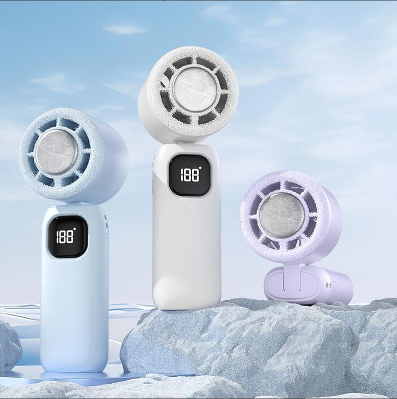 3 in 1 Mini Handheld Cooling Fan, 199 Speed Wind Power & Ice Cooling Function, Small Foldable 3-IN-1 Neck/Desk/Hand Fan, Pocket Design for Travel/Summer/Concerts/Lash, Gifts for Girls