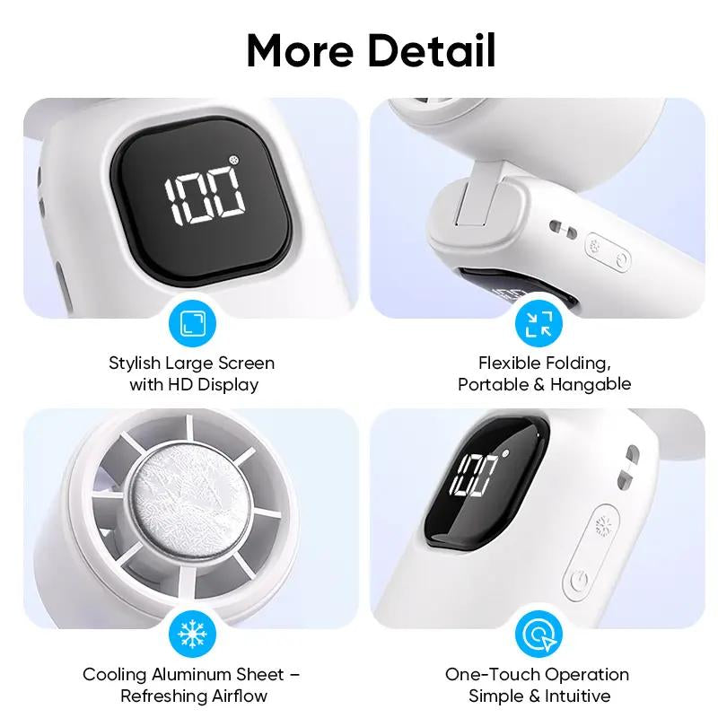 3 in 1 Mini Handheld Cooling Fan, 199 Speed Wind Power & Ice Cooling Function, Small Foldable 3-IN-1 Neck/Desk/Hand Fan, Pocket Design for Travel/Summer/Concerts/Lash, Gifts for Girls